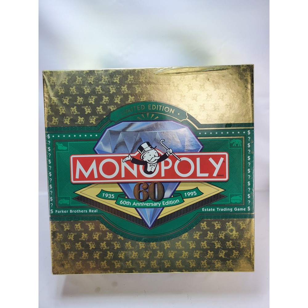 Parker Brothers Monopoly 60th Anniversary Limited Edition 1995 Gold Box NEW